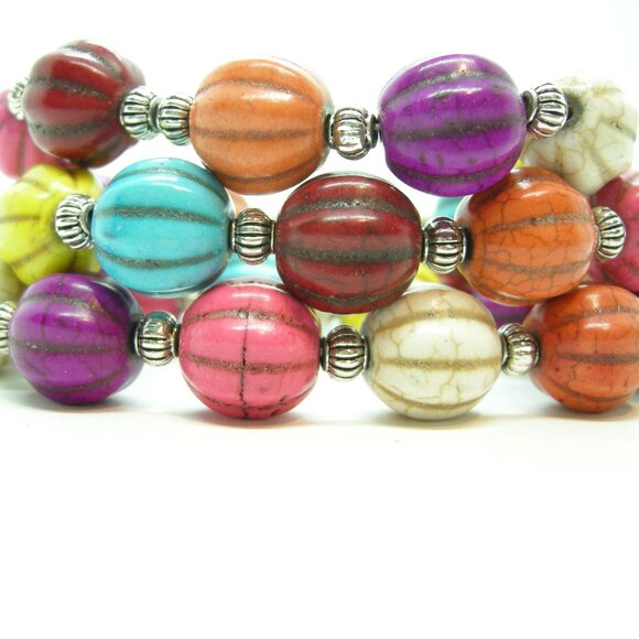 Hand Crafted Jewelry - Rainbow Gourd Stretch Bracelet